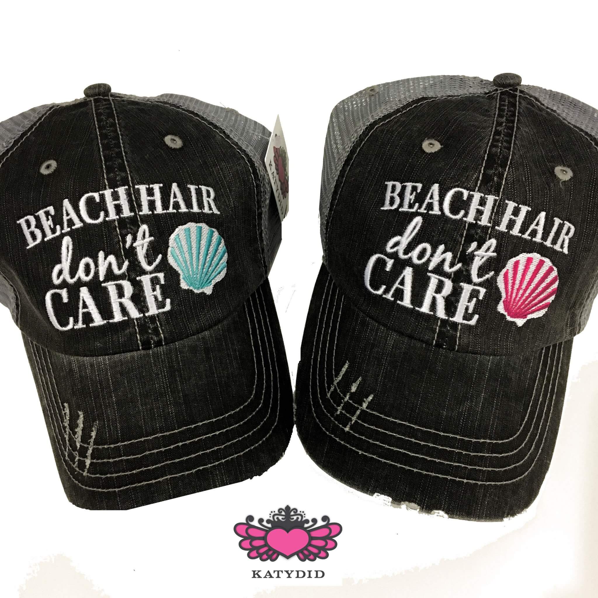 "BEACH HAIR DON'T CARE" TRUCKER HAT - 2 COLOR OPTIONS
