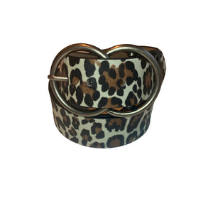 Double O Buckle Belt in Snake and Leopard