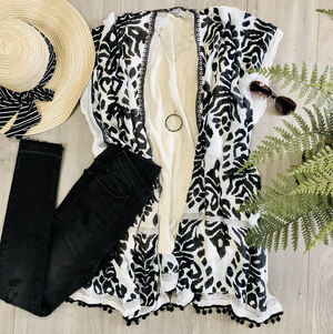Kilim Print with Tassel Kimono